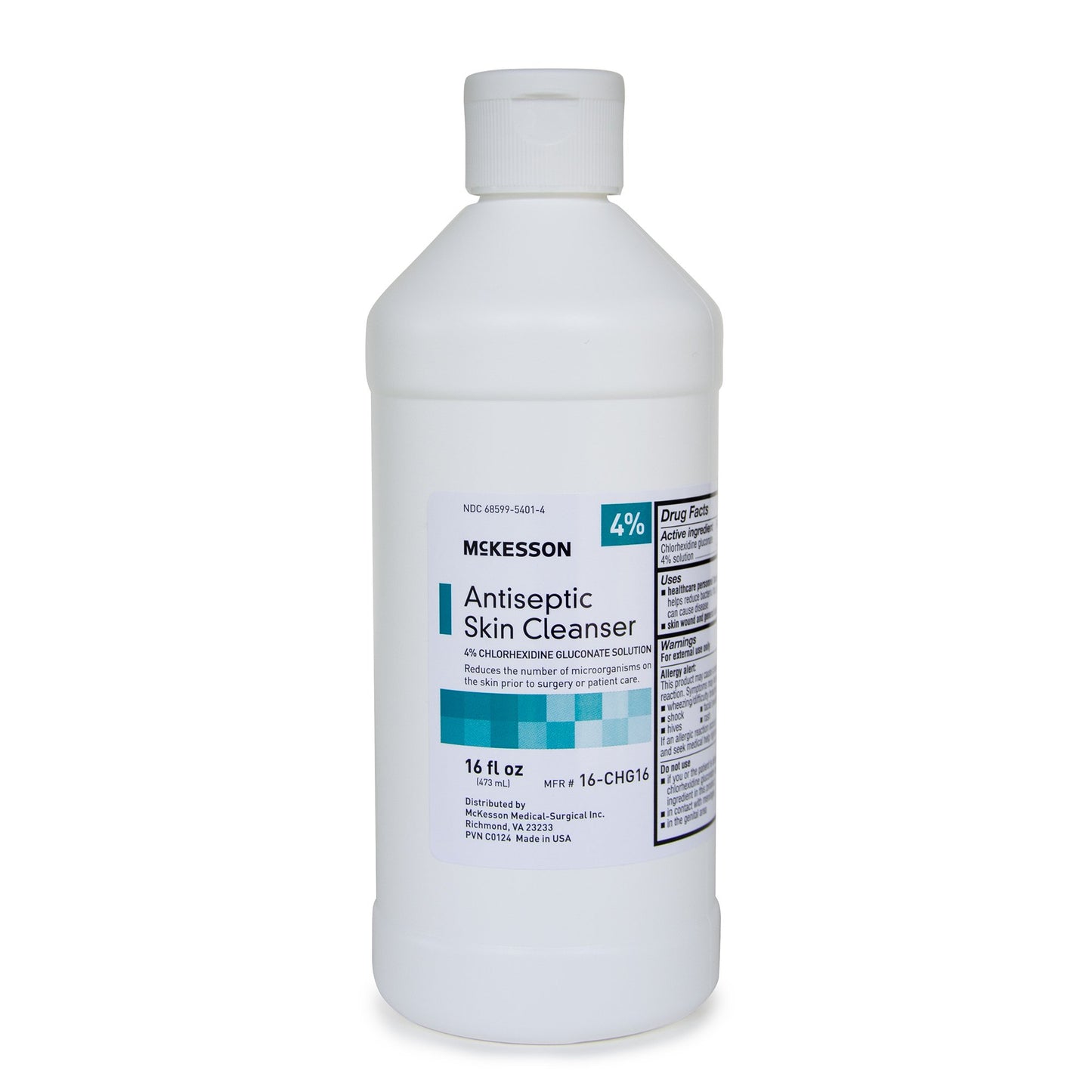 Antiseptic Skin Cleanser McKesson 16 oz. Flip-Top Bottle 4% Strength CHG (Chlorhexidine Gluconate) / Isopropyl Alcohol NonSterile - 16-CHG16