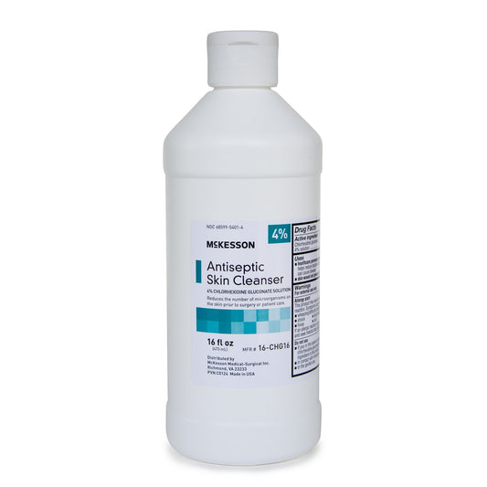Antiseptic Skin Cleanser McKesson 16 oz. Flip-Top Bottle 4% Strength CHG (Chlorhexidine Gluconate) / Isopropyl Alcohol NonSterile - 16-CHG16