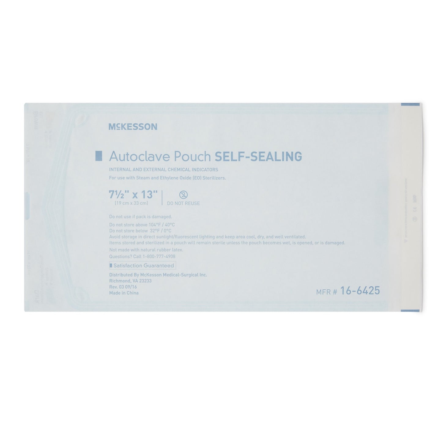 McKesson Sterilization Pouch, 7½ x 13 Inch 16-6425