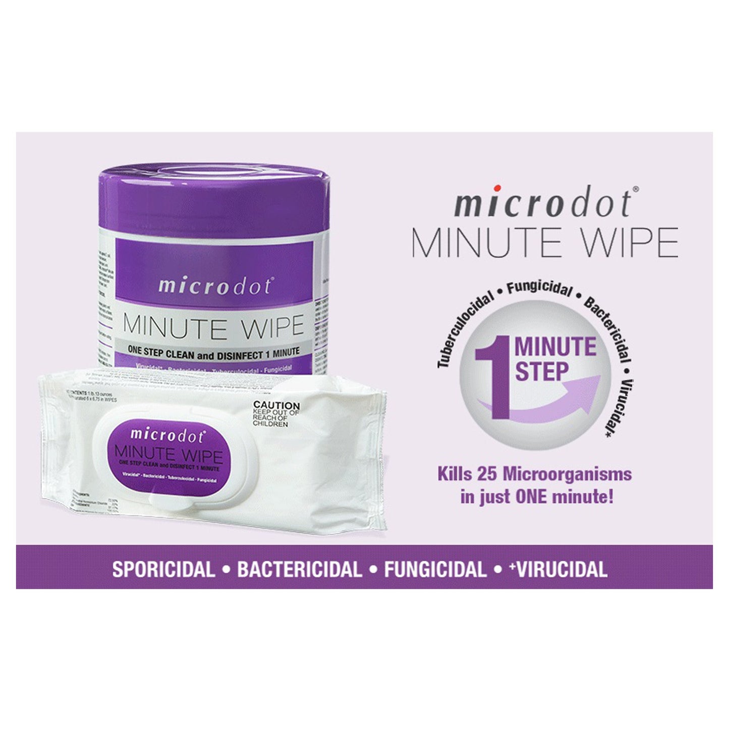 microdot® Minute Wipe, 60 Count Flat Pack 601-24