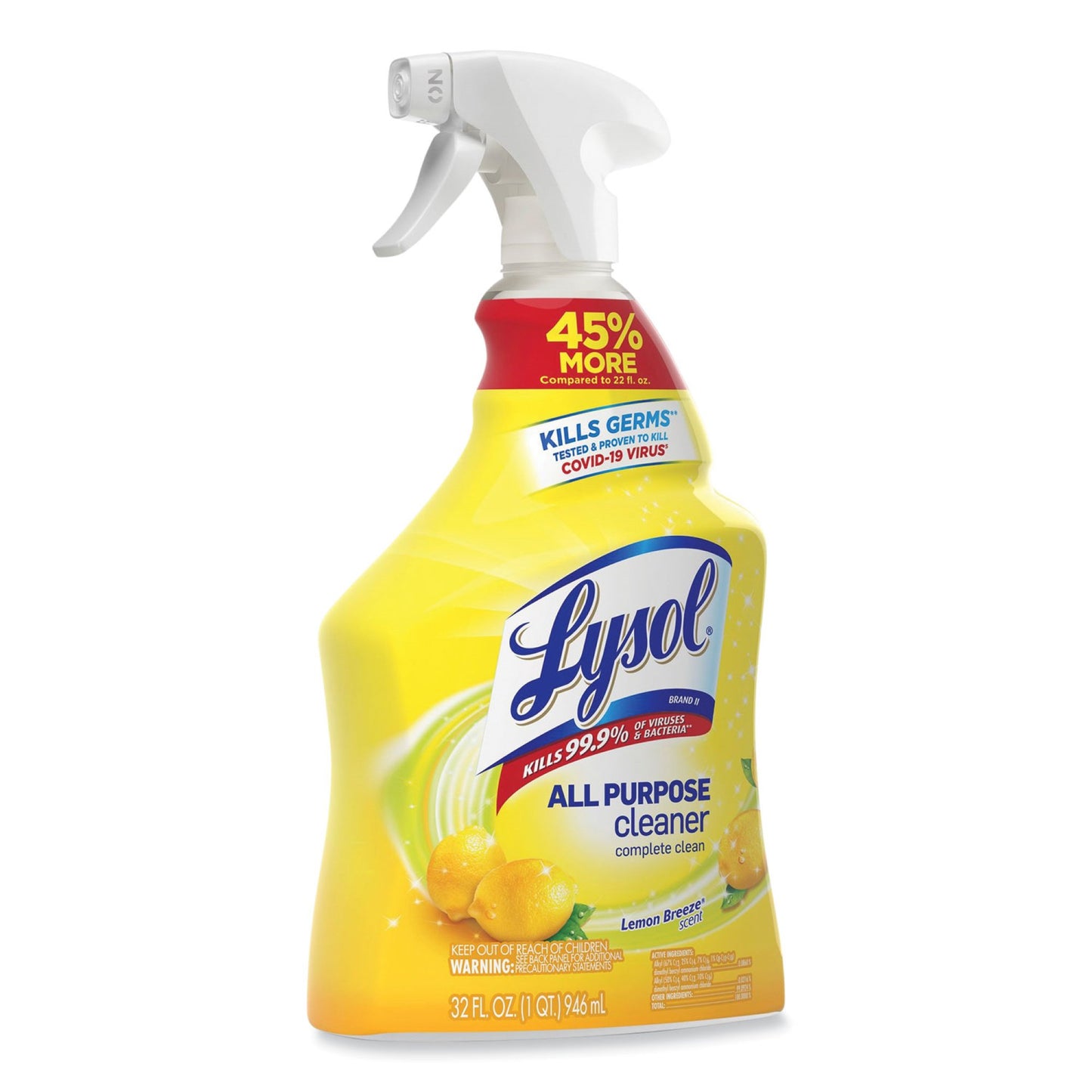 Surface Disinfectant Cleaner Lysol® All Purpose Trigger Spray Liquid 32 oz. Bottle Lemon Breeze Scent NonSterile - RAC75352CT