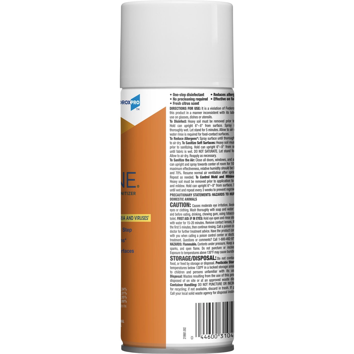 Clorox Pro™ Clorox® 4 in One Surface Disinfectant and Sanitizer, Citrus Scent 31043