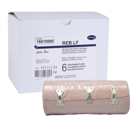 Hartmann REB LF Clip Detached Closure Elastic Bandage, 6 Inch x 10 Yard 16610000, Box of 6