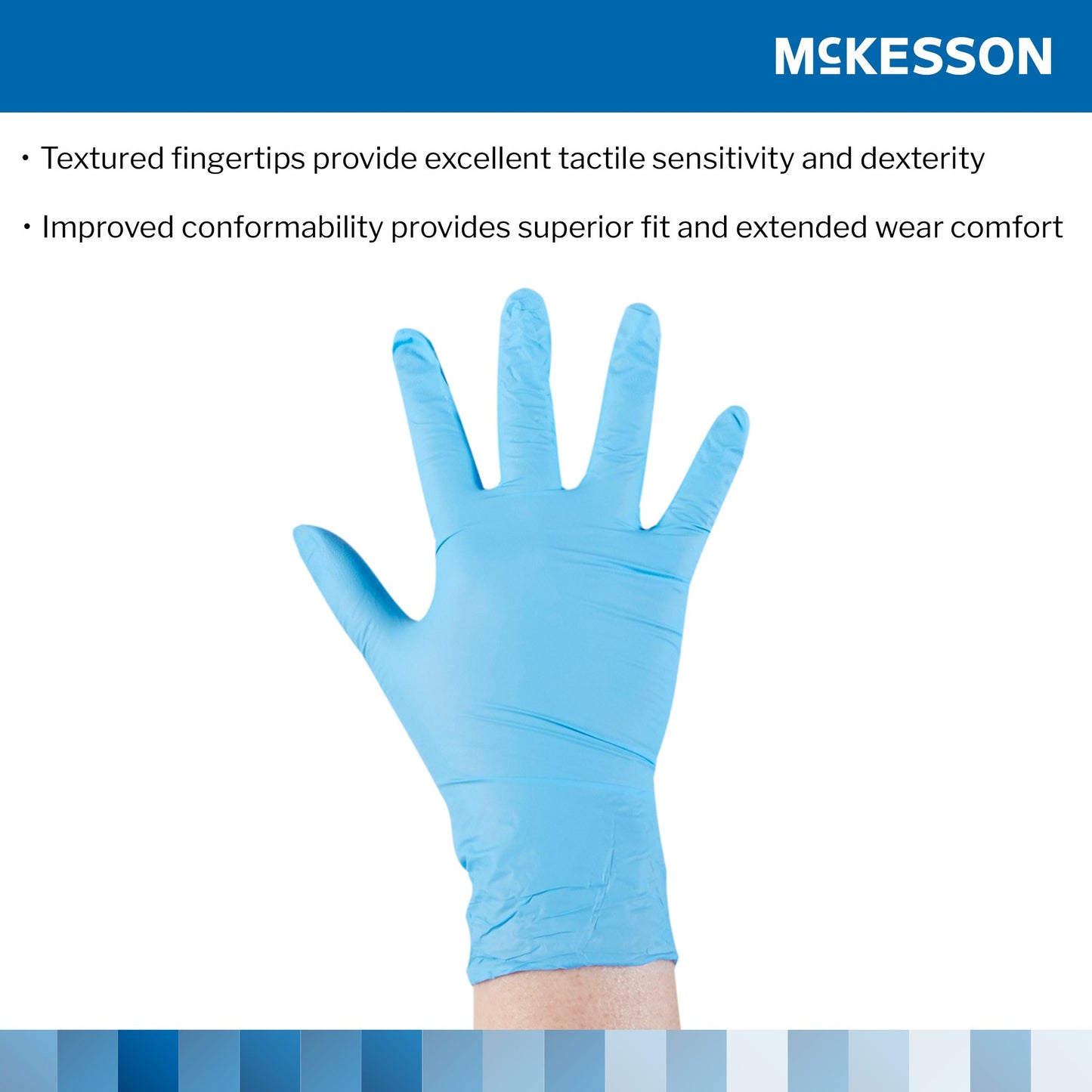 McKesson Confiderm® 3.8 Nitrile Exam Glove, Large, Blue 14-688