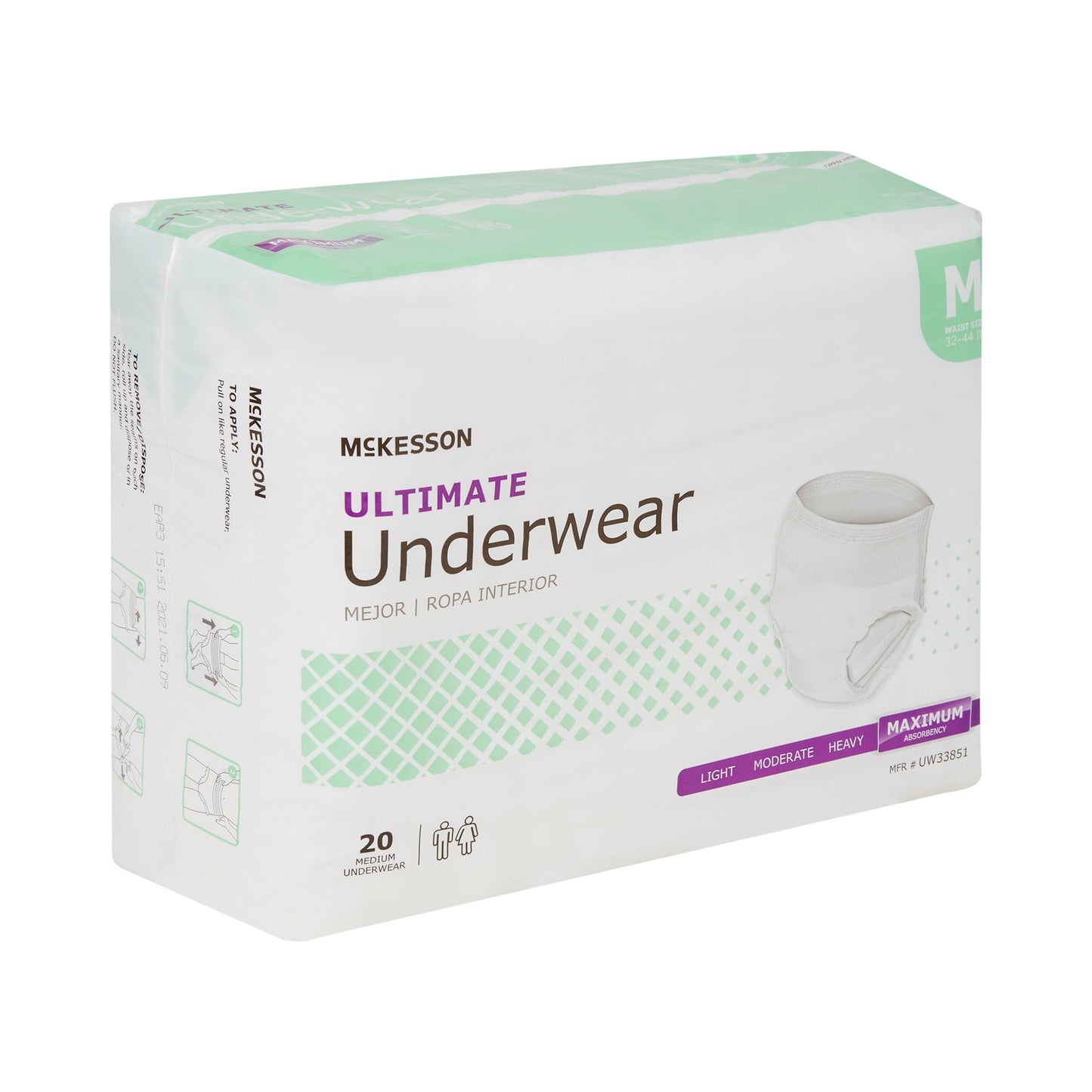 McKesson Ultimate Heavy Absorbency Incontinence Underwear, Medium UW33851
