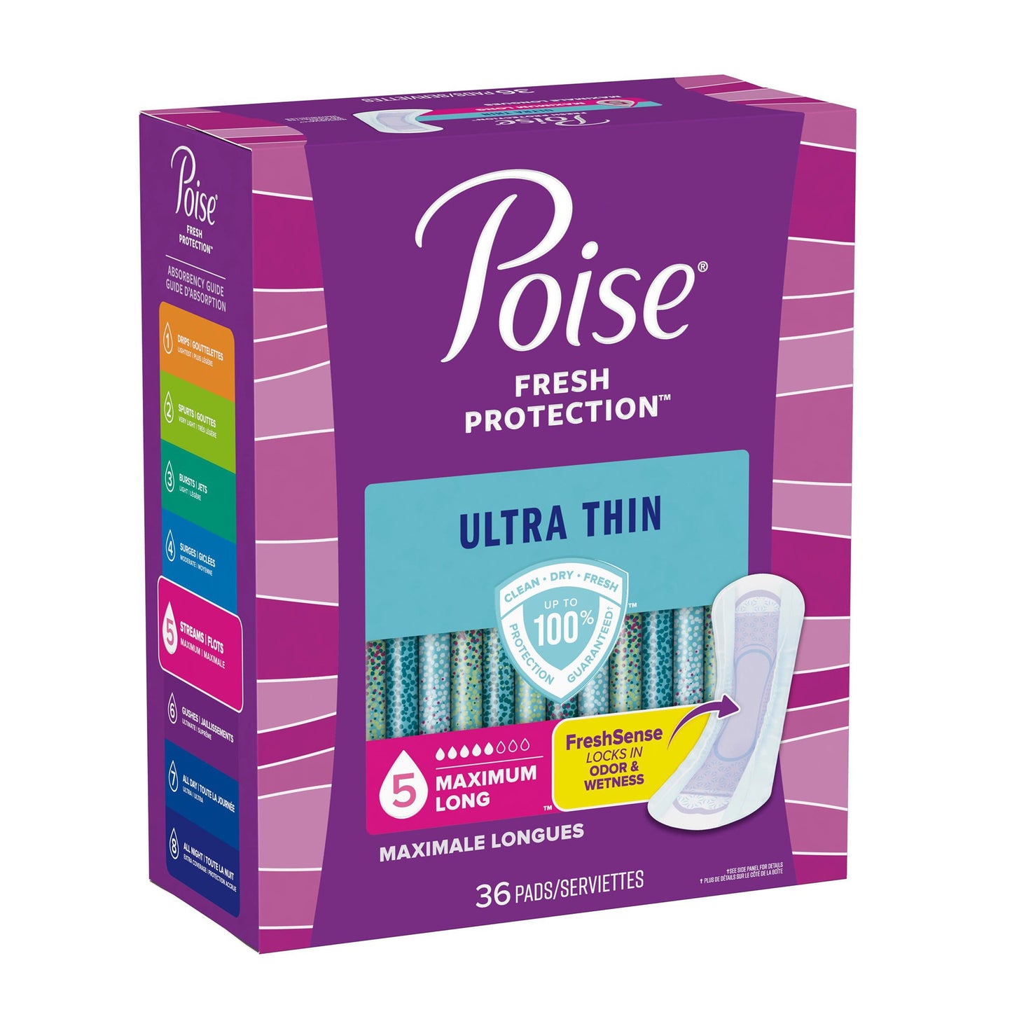 Bladder Control Pad Poise® Fresh Protection™ Ultra Thin 14.1 Inch Length Heavy Absorbency Sodium Polyacrylate Core One Size Fits Most - 54352