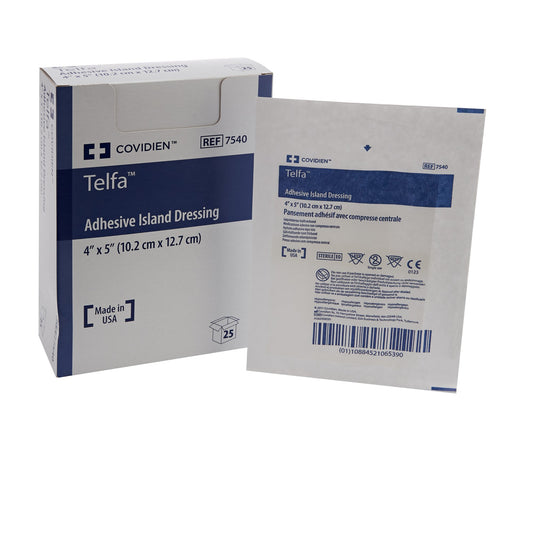 Cardinal Telfa White Adhesive Dressing, 4 x 5 Inch 7540-, Case of 200
