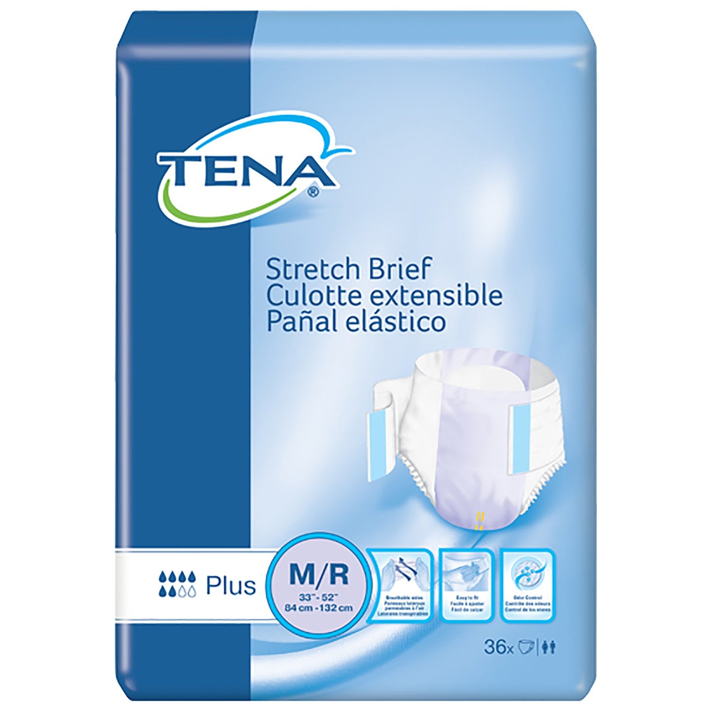 Tena® Stretch™ Plus Incontinence Brief, Medium 67602