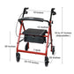 McKesson Folding Aluminum Four-Wheel Rollator, Red 146-R726RD