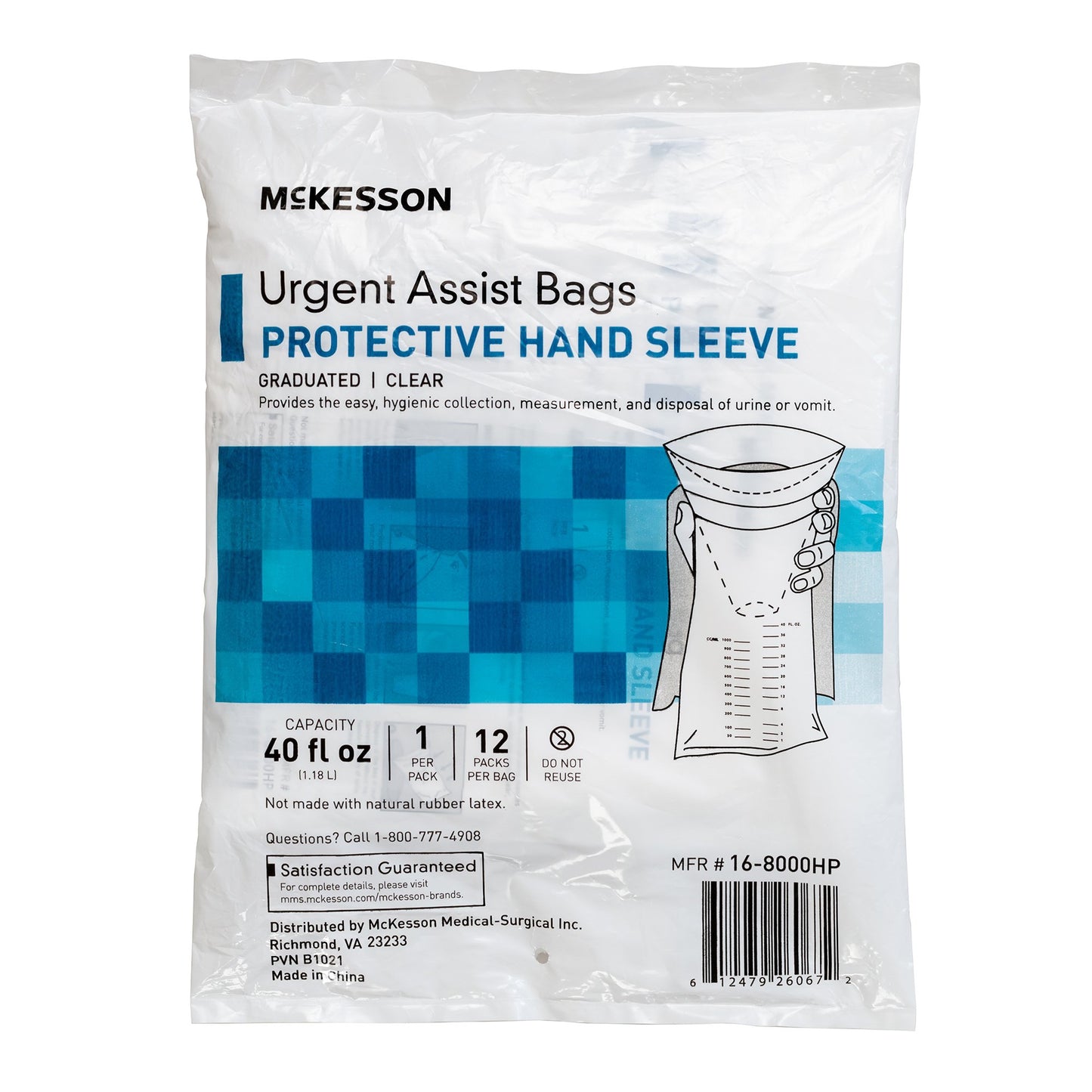 McKesson Urgent Assist Bags with Protective Hand Sleeve 16-8000HP