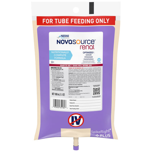 Novasource® Renal Ready to Hang Tube Feeding Formula, 33.8 oz. Bag 10043900351800