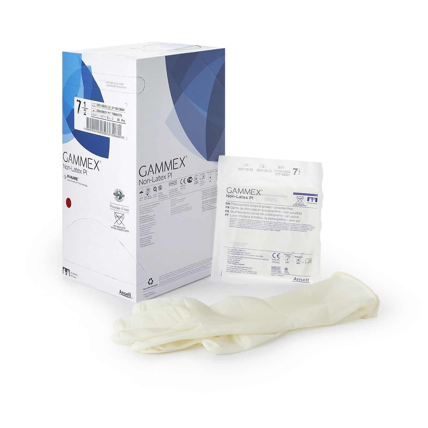 Gammex® Non-Latex PI Polyisoprene Surgical Glove, Size 7.5, White 20685775