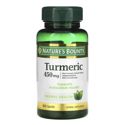 Herbal Supplement Nature's Bounty® Turmeric 450 mg Strength Capsule 60 per Bottle - 74312154171