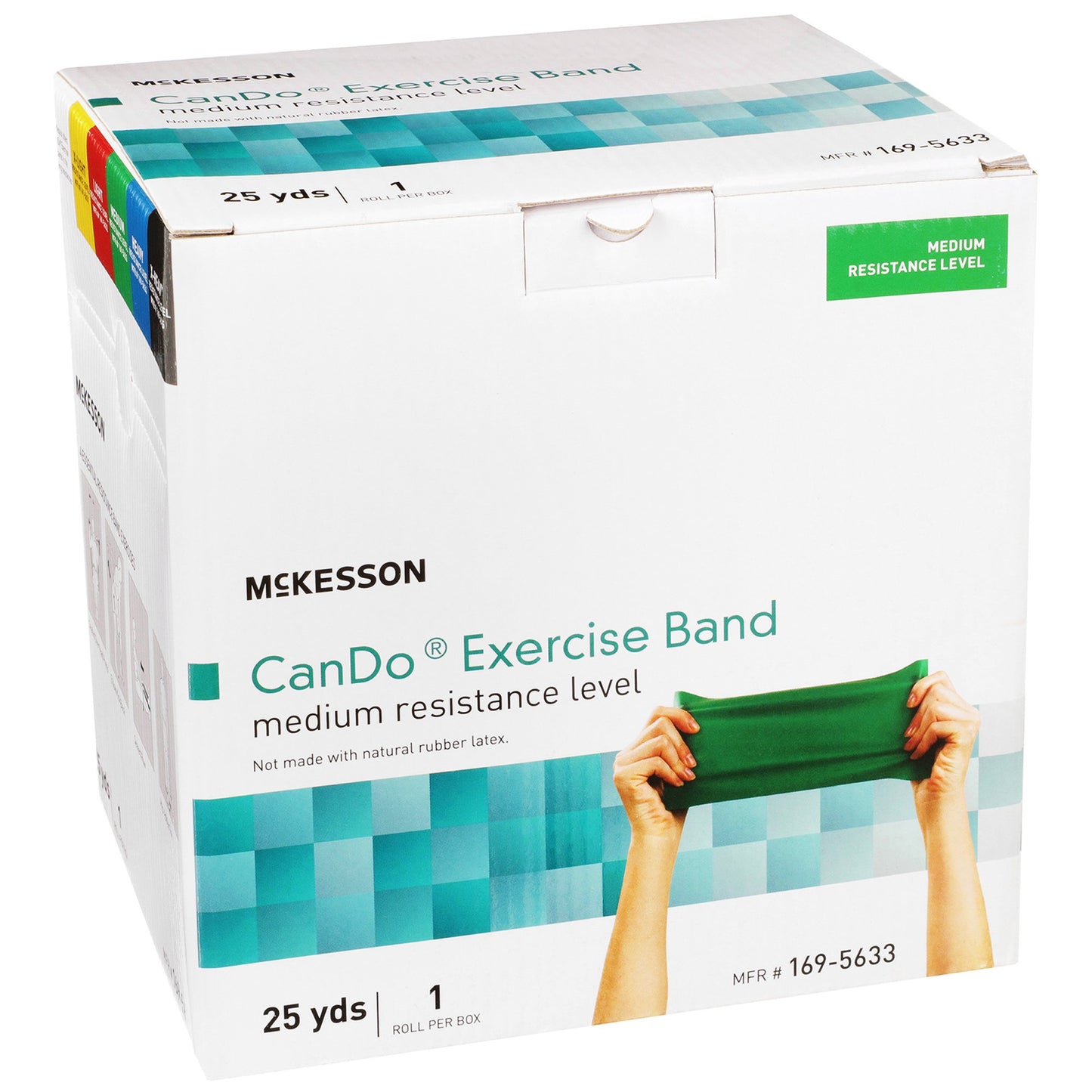 McKesson Exercise Resistance Band, Green, 5 Inch x 25 Yard, Medium Resistance 169-5633