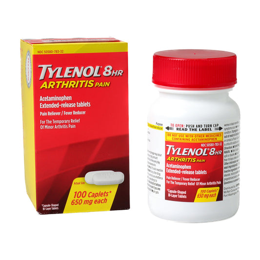 Pain Relief Tylenol® Arthritis 650 mg Strength Acetaminophen Caplet 100 per Bottle - 50580078332