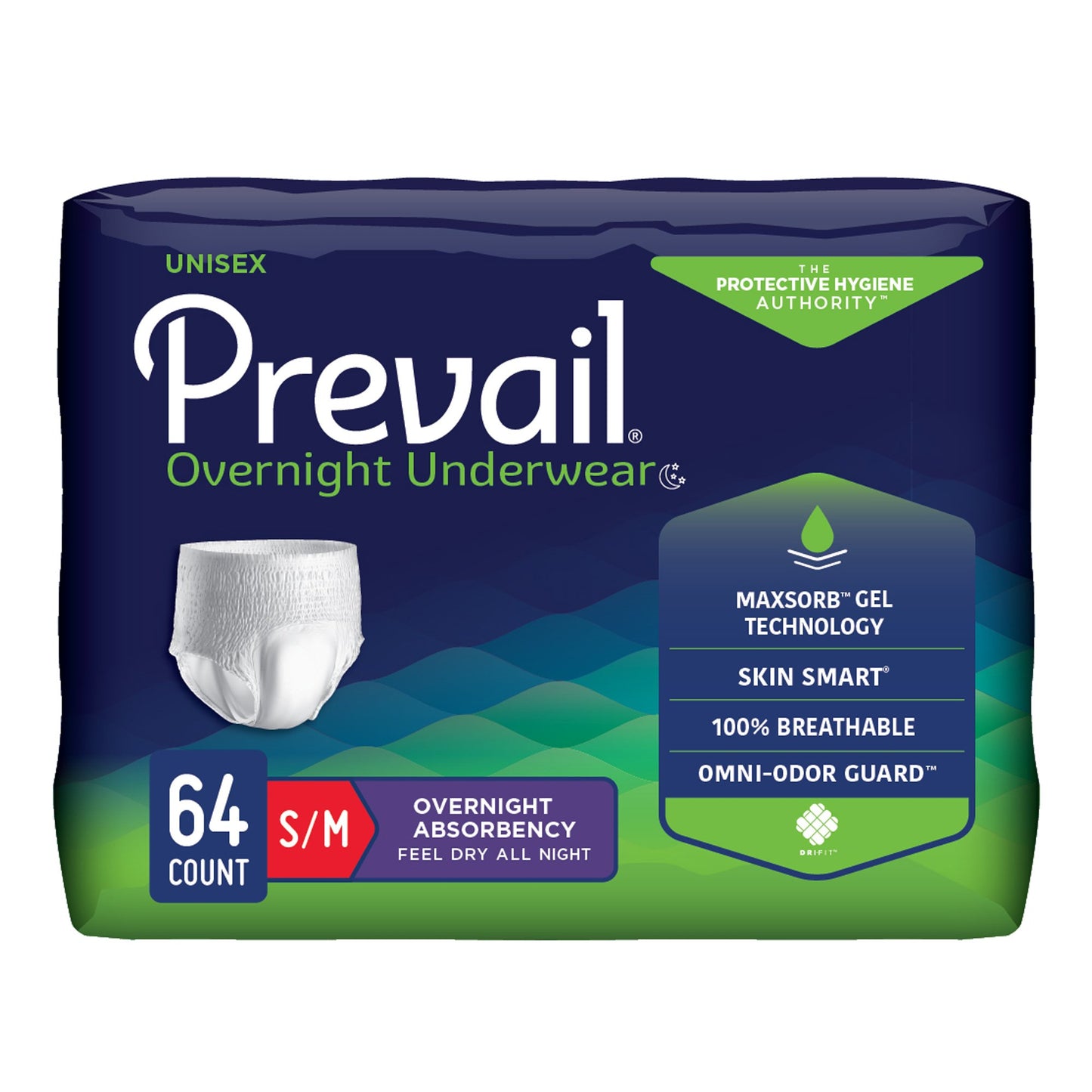 Prevail® Overnight Absorbent Underwear, Small PVX-512