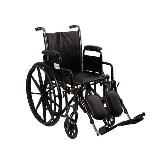 Wheelchair McKesson Dual Axle Desk Length Arm Swing-Away Elevating Legrest Black Upholstery 16 Inch Seat Width Adult 250 lbs. Weight Capacity - 146-SS