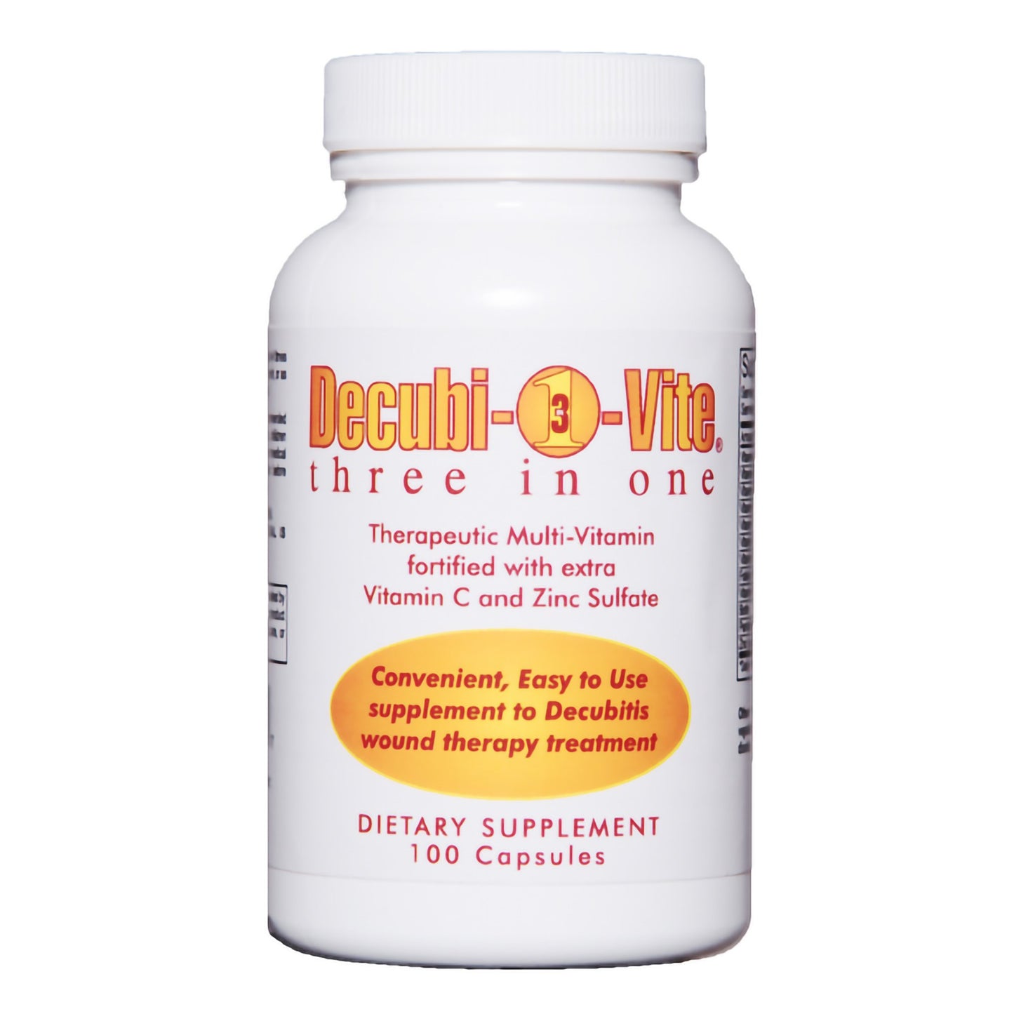 Multivitamin Supplement Decubivite® Three In One Vitamin / Minerals 500 mg Strength Capsule 100 per Bottle - 85519800100