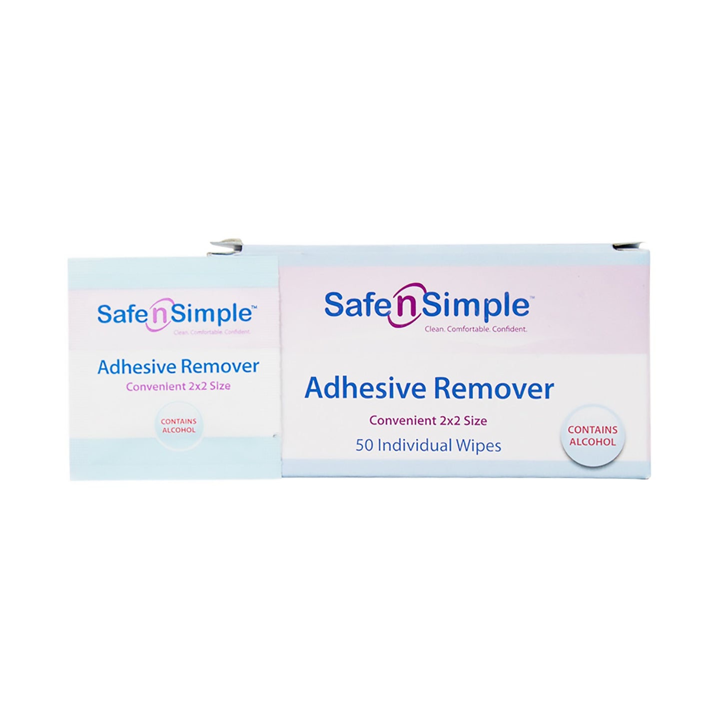 Safe N Simple Adhesive Remover, 2 x 2 Inch Wipe SNS00650