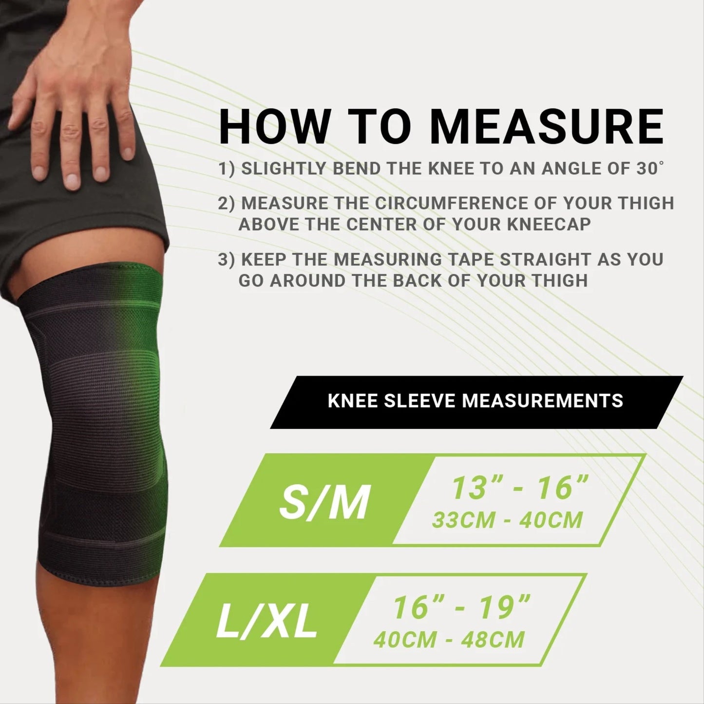 Green Drop™ Infused Compression Sleeve Knee Support, Large/Extra Large KNE-1453