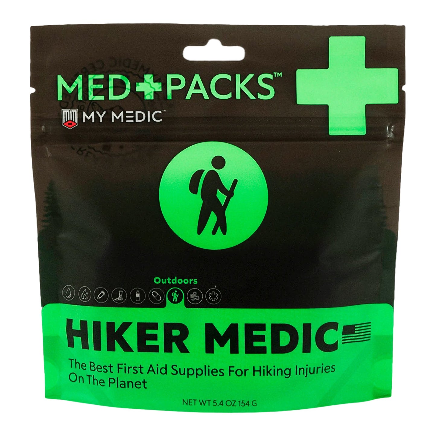 Med Packs™ First Aid Kit for Hikers – Outdoor Injury Supplies in Portable Pouch MM-MED-PACK-HKR-EA-V2