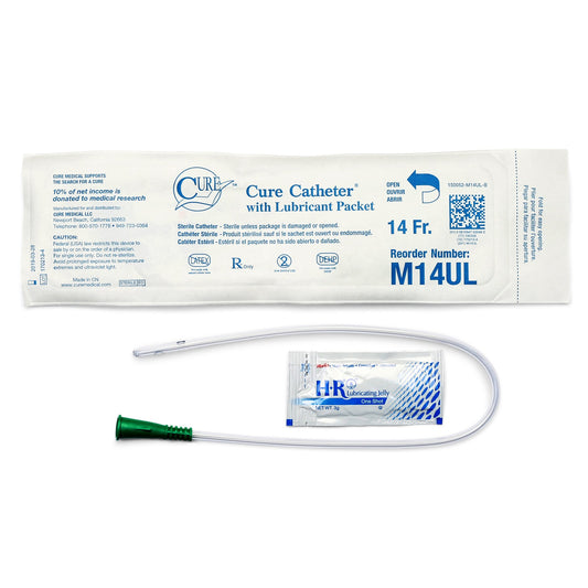Cure Medical Cure Medical Urethral Catheter, U-Shape M14UL, Box of 30