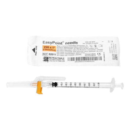 Retractable Technologies EasyPoint Retractable Needle 82011, Box of 50