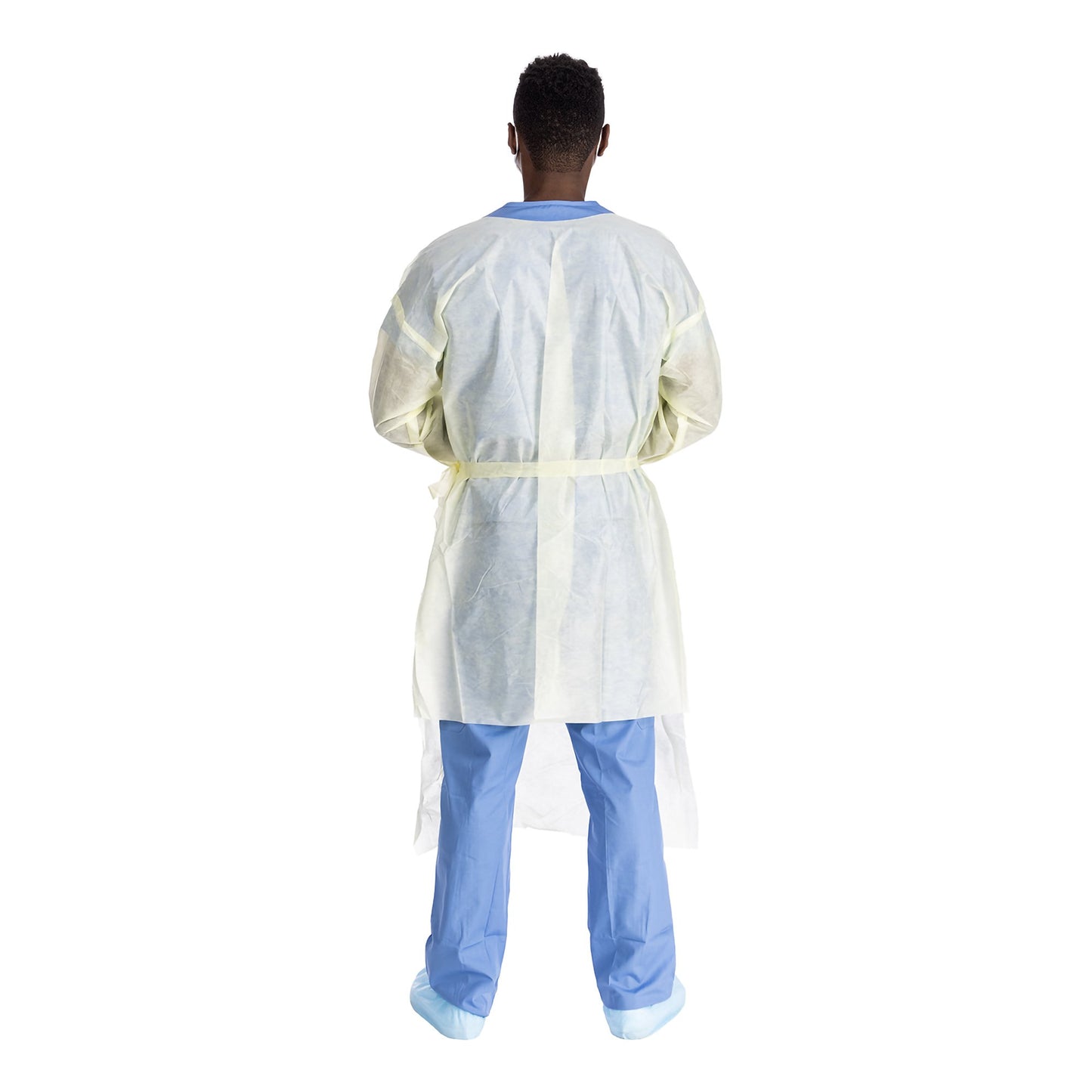 Protective Procedure Gown Halyard Basics Large Yellow NonSterile AAMI Level 2 Disposable 43008