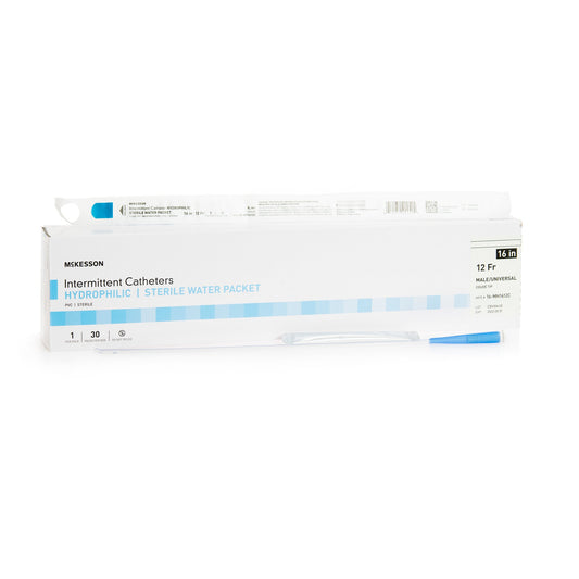 Urethral Catheter McKesson Coude Tip Hydrophilic Coated PVC 12 Fr. 16 Inch - 16-MH1612C