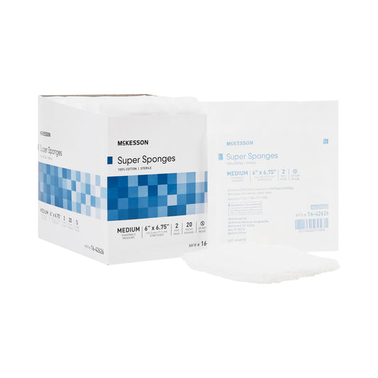 Fluff Dressing McKesson 6 X 6-3/4 Inch Sterile 2 per Pack - 16-42626