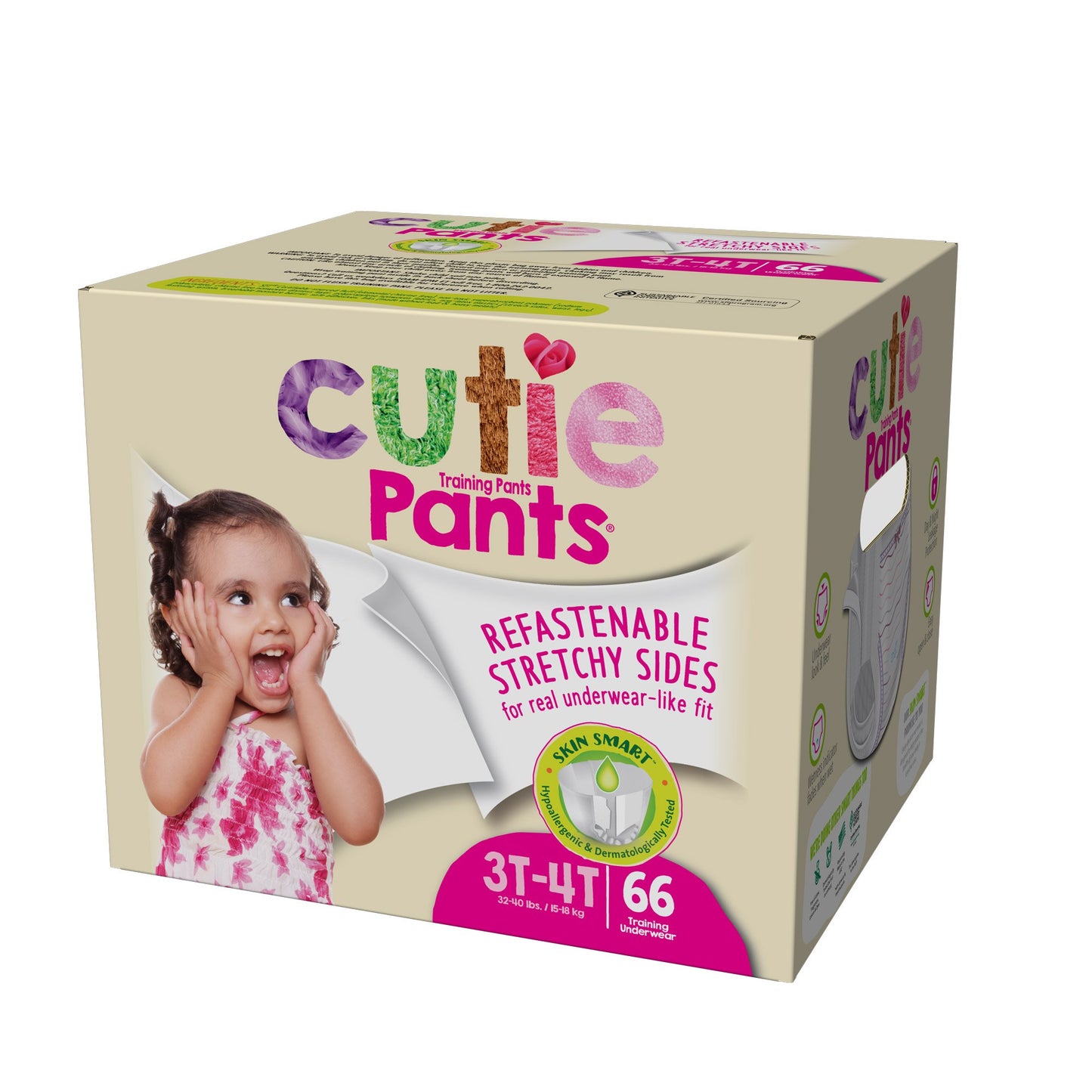 Cutie Pants® Toddler Training Pants, Pink Princess Print, 3T – 4T, 32 – 40 lbs. CR8008