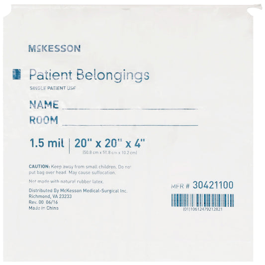 McKesson Patient Belongings Bag, White 30421100