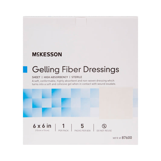 Gelling Fiber Wound Dressing McKesson 6 X 6 Inch Square Sterile - 87600