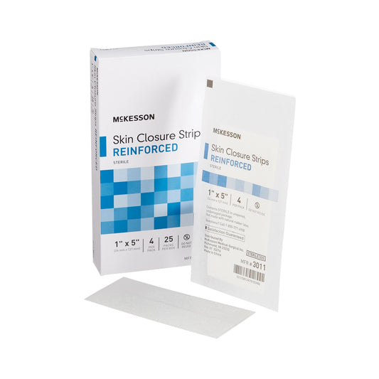 McKesson Brand McKesson Skin Closure Reinforced Strip, 1 X 5 Inch 3011, Box of 25