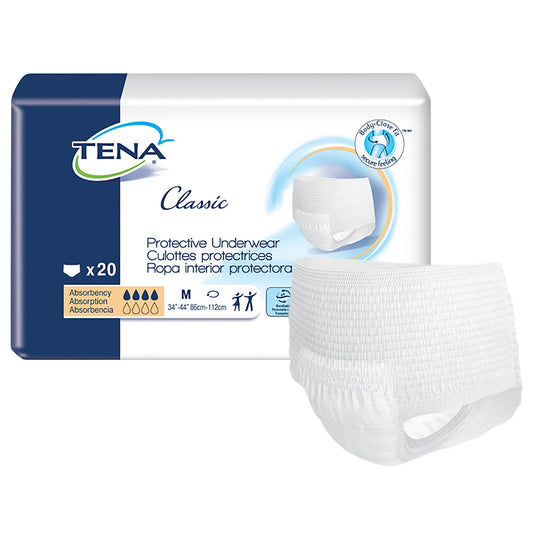 Unisex Adult Absorbent Underwear TENA® Classic Pull On with Tear Away Seams Medium Disposable Moderate Absorbency - 72513