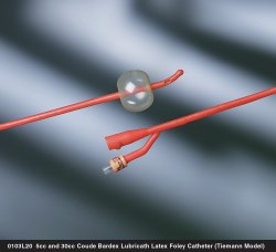 Foley Catheter Bardex® Lubricath® 2-Way Coude Tip 30 cc Balloon 20 Fr. Hydrophilic Polymer Coated Latex - 0103L20