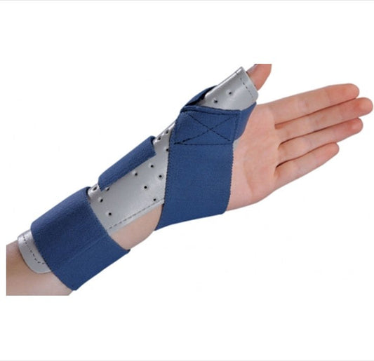 Thumb Splint ThumbSPICA™ Adult Large / X-Large Hook and Loop Strap Closure Left or Right Hand Blue / Gray - 79-87118