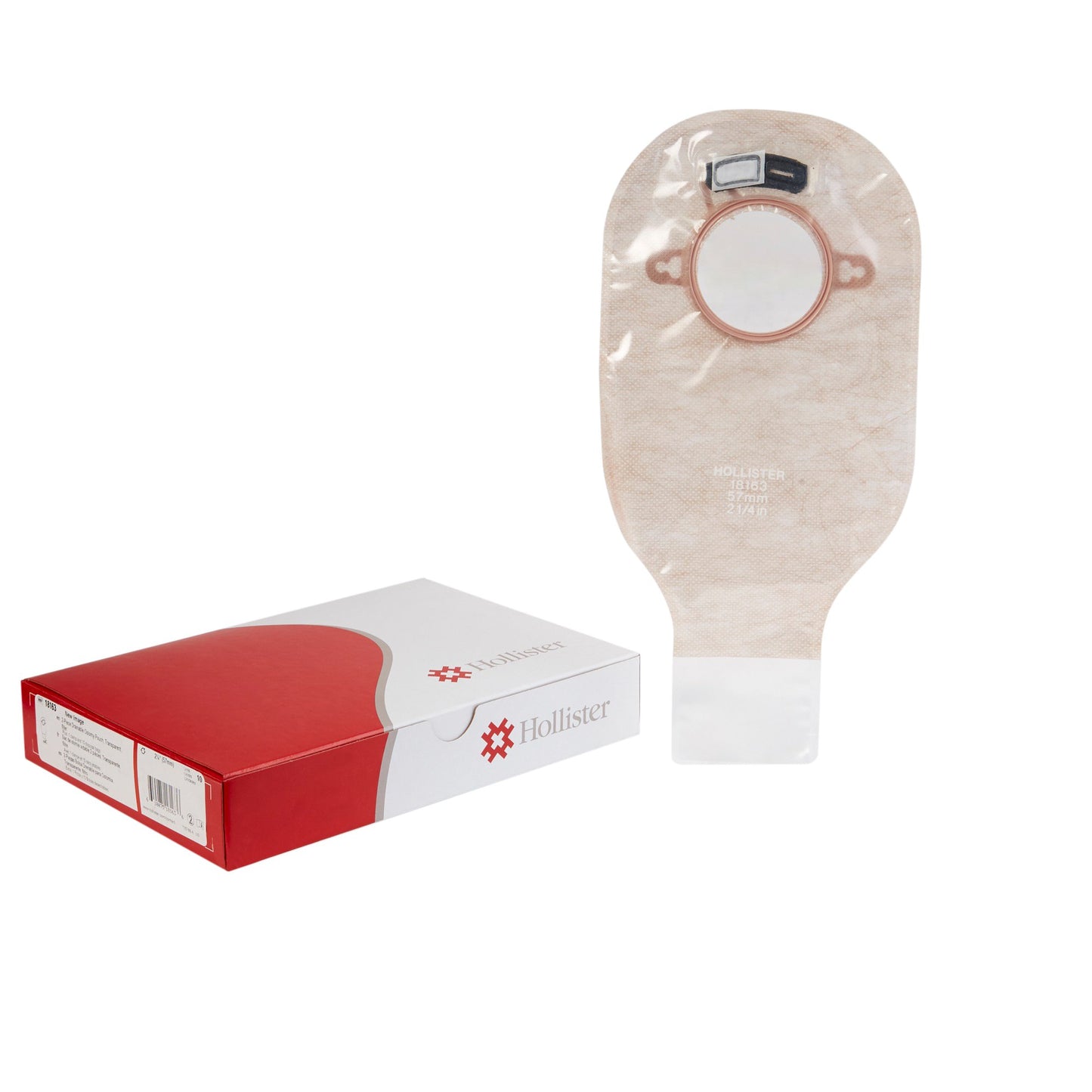 New Image™ 18163 Two-Piece Transparent Ostomy Pouch, Pre-cut to Fit 57 mm Stoma 18163
