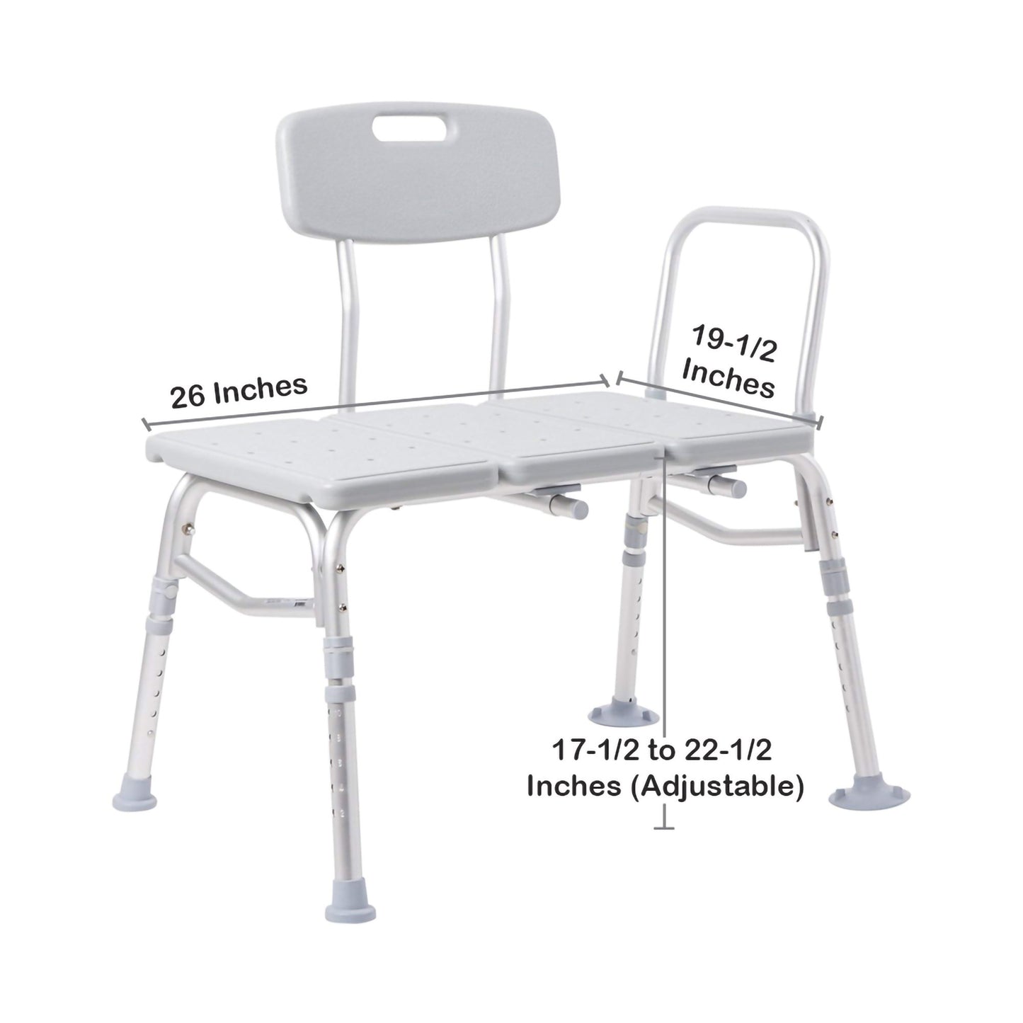 McKesson Aluminum Transfer Bench with Reversible Back 146-RTL12031KDR