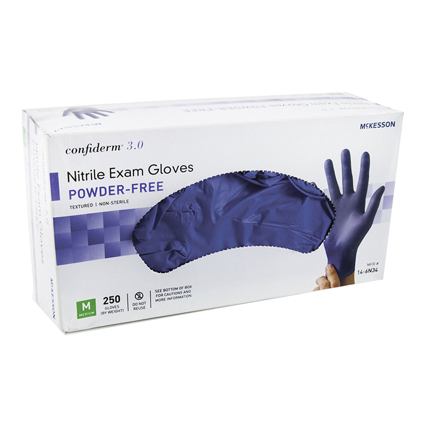 McKesson Confiderm® 4.5C Nitrile Exam Glove, Medium, Blue 14-6N34
