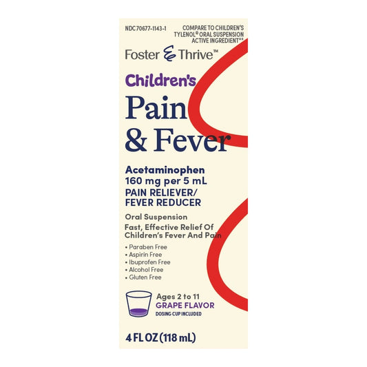 Foster & Thrive™ Acetaminophen Children's Pain Relief, Grape Flavor 70677114301