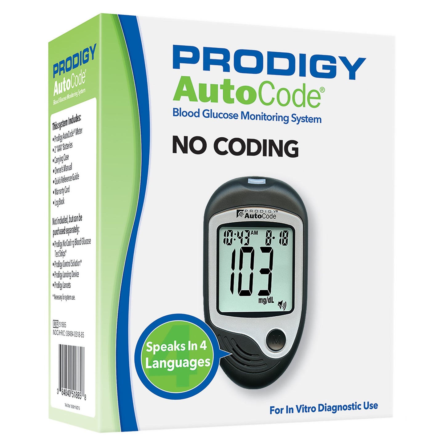 Prodigy Diabetes Care Prodigy AutoCode Blood Glucose Monitory System 51885, 1 Each