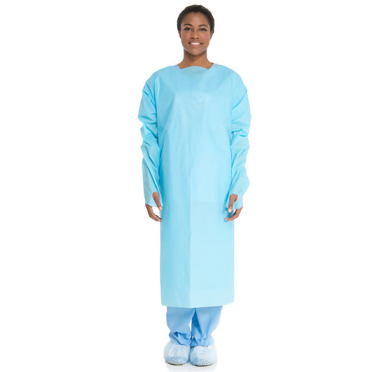 Protective Procedure Gown Halyard One Size Fits Most Blue NonSterile ASTM F1671 Disposable - 69490