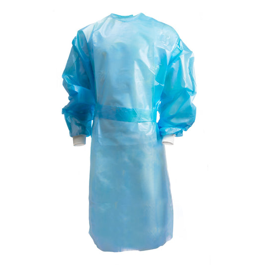 Chemotherapy Procedure Gown McKesson Large Blue NonSterile AAMI Level 2 / ASTM D6978 Disposable - 16-54KVL