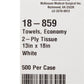 McKesson Economy Nonsterile White Procedure Towel, 13 x 18 Inch 18-859