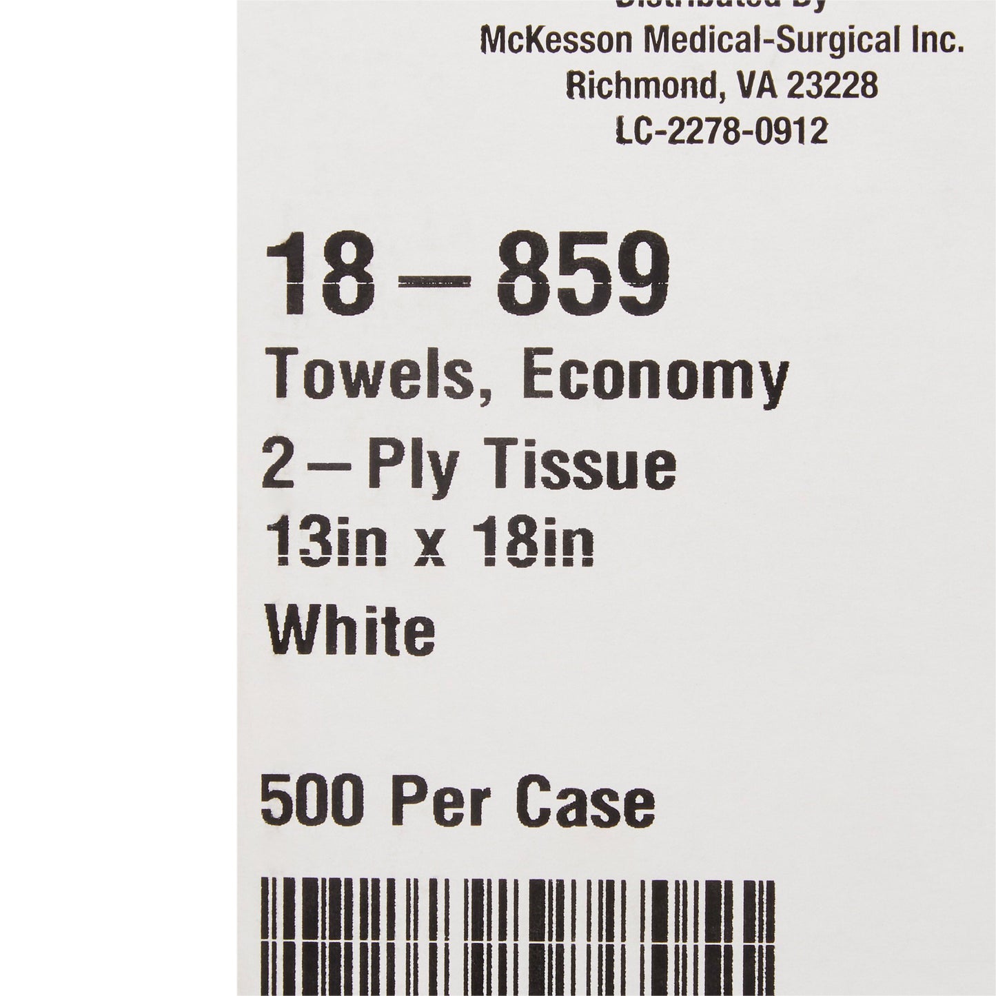 McKesson Economy Nonsterile White Procedure Towel, 13 x 18 Inch 18-859