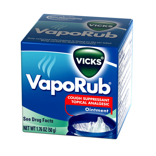 Chest Rub Vicks® VapoRub® 4.8% - 1.2% - 2.6% Strength Ointment 1.76 oz. - 32390001051