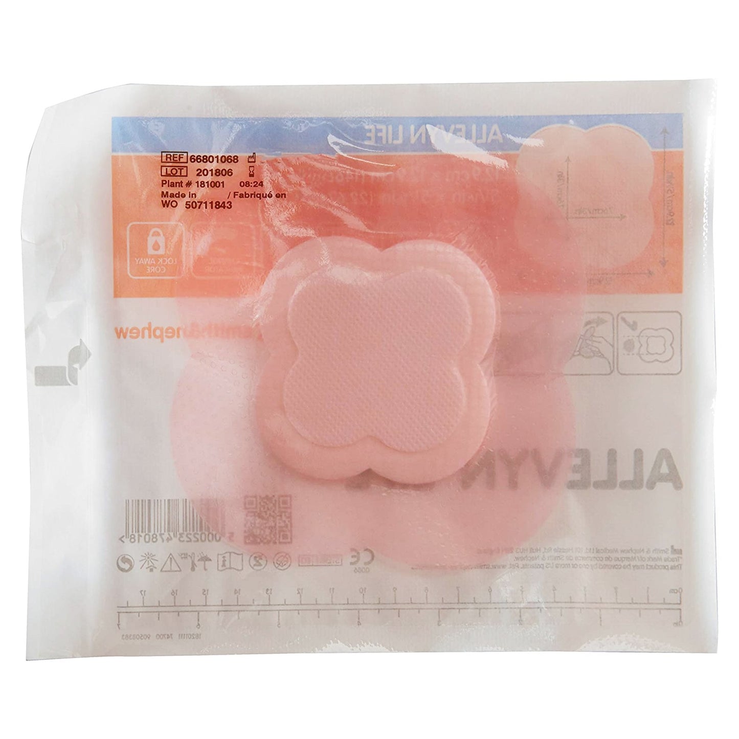 Allevyn Life Silicone Adhesive with Border Silicone Foam Dressing, 5¾ x 5¾ Inch 66801068