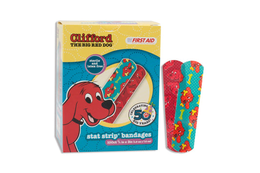 American® White Cross Stat Strip® Clifford the Big Red Dog Adhesive Strips 15960
