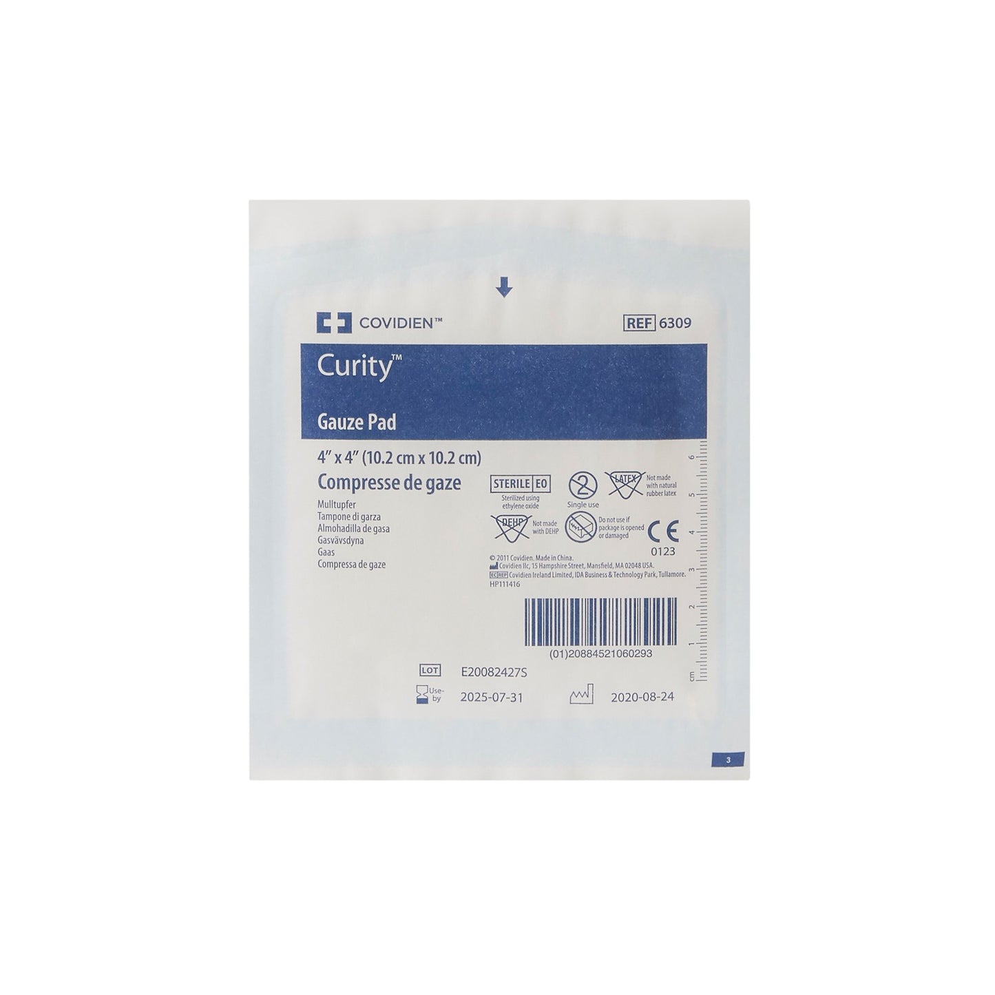 Curity™ Sterile Gauze Sponge, 4 x 4 Inch, 12-Ply 6309